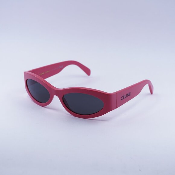 Celine CL40288I MONOCHROMS 74A Sunglasses Shiny Pink Cat Eye Frame, Grey Lenses - Picture 1 of 10